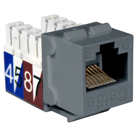 Quest Technology International Cat5E Slim-Style 90 Degree Keystone Jacks, 8P8C - Gray NKJ-5500